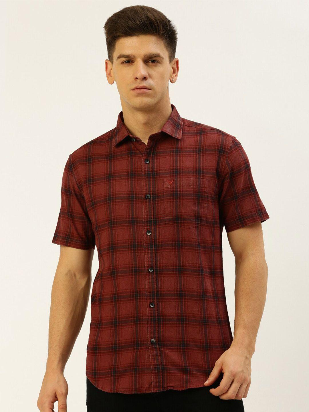 showoff comfort checked cotton casual shirt