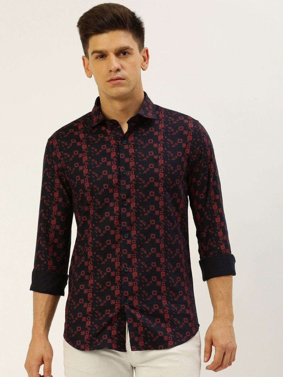 showoff comfort ethnic motif printed opaque cotton casual shirt