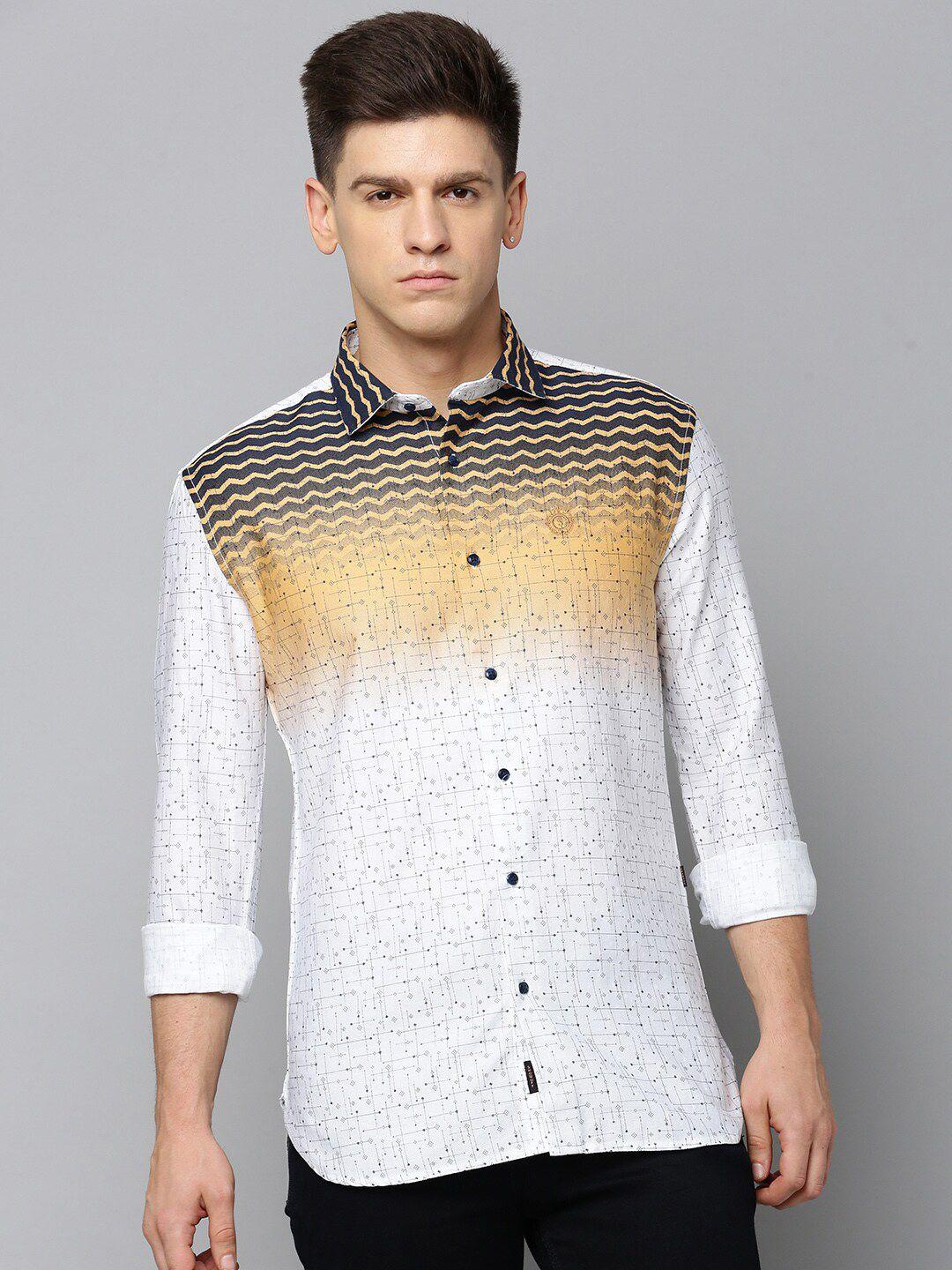 showoff comfort fit abstract printed cotton casual shirt