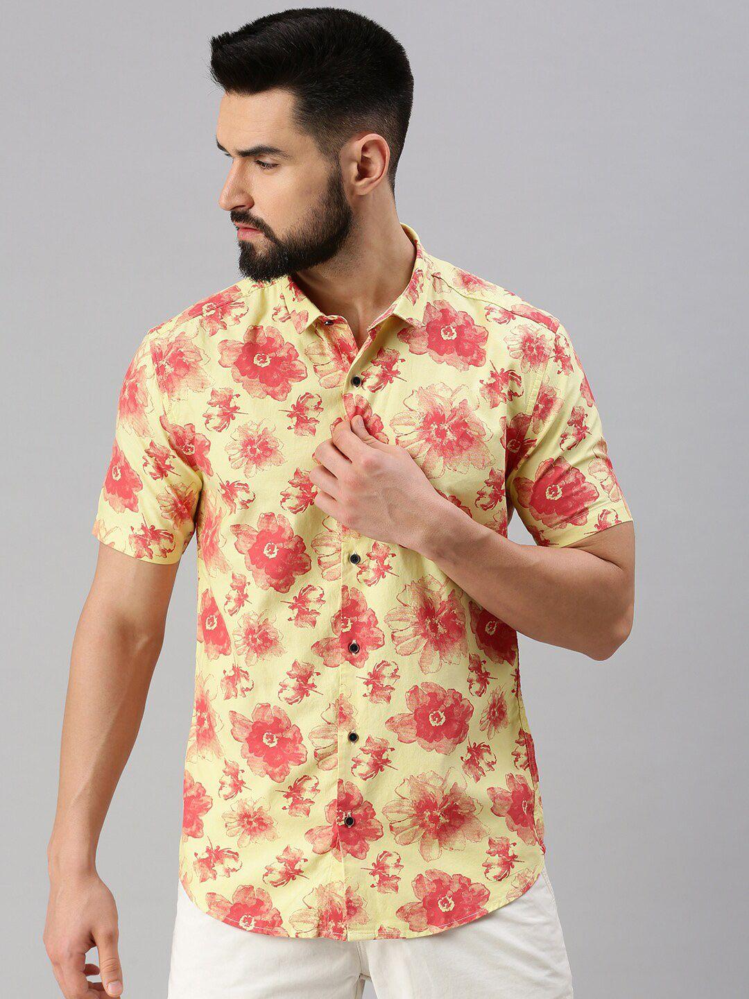 showoff comfort fit floral printed casual shirt
