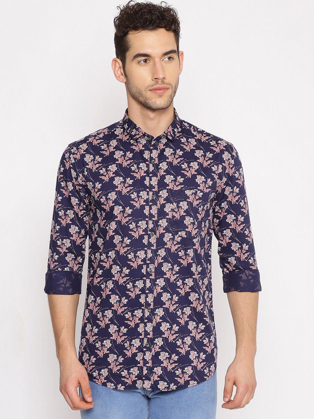 showoff comfort fit floral printed cotton casual shirt