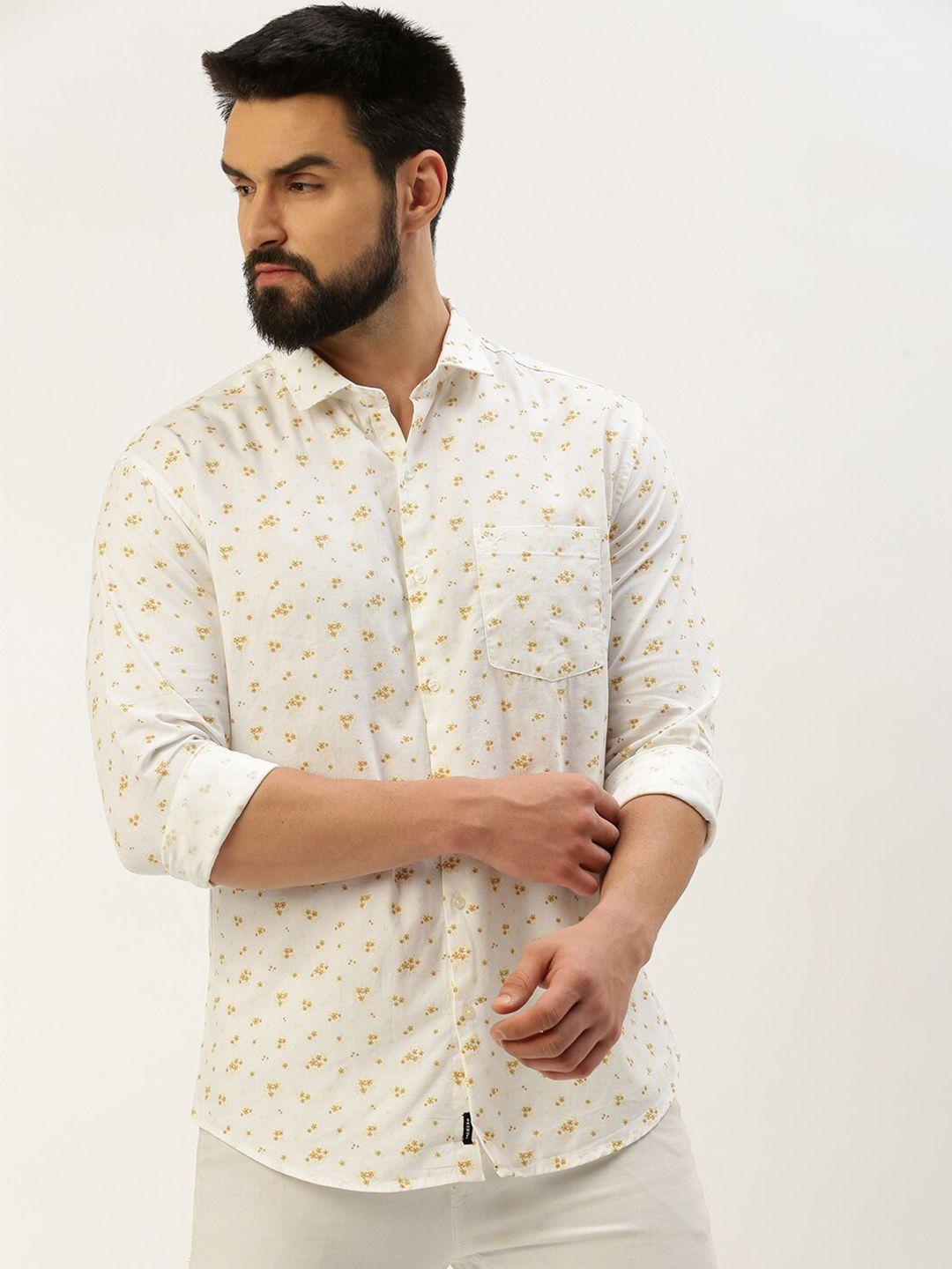 showoff comfort floral printed cotton casual shirt