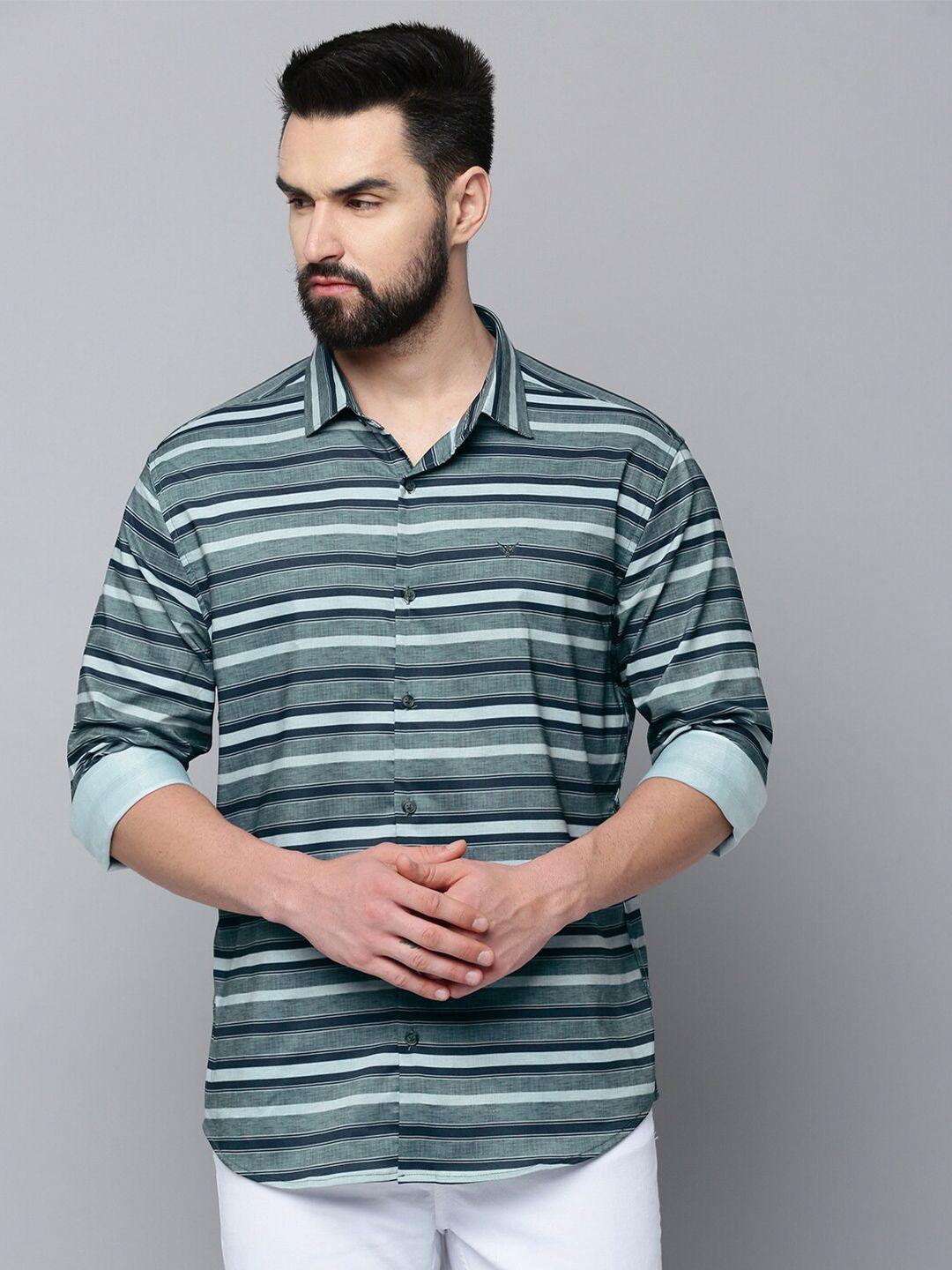 showoff comfort horizontal stripedcotton casual shirt
