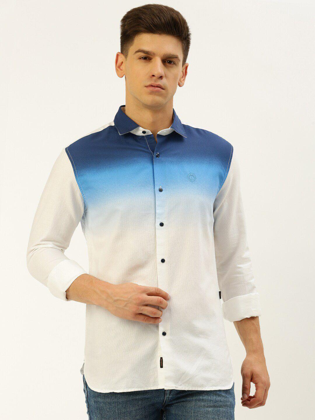 showoff comfort ombre opaque cotton casual shirt