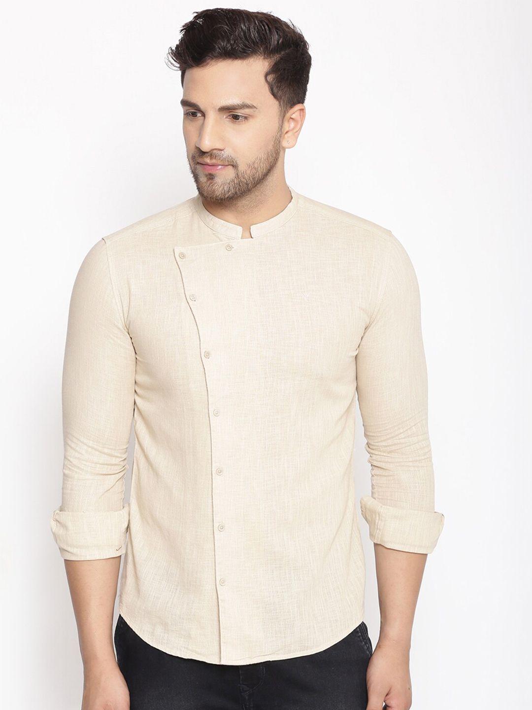 showoff comfort opaque linen casual shirt