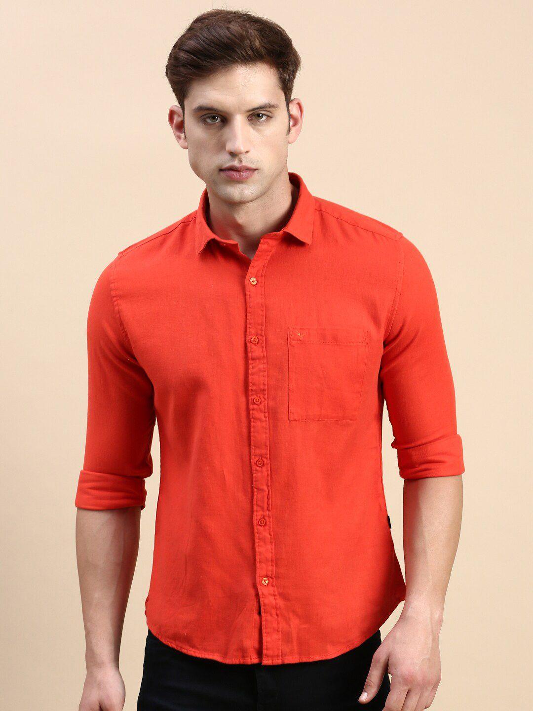 showoff comfort slim fit opaque cotton casual shirt