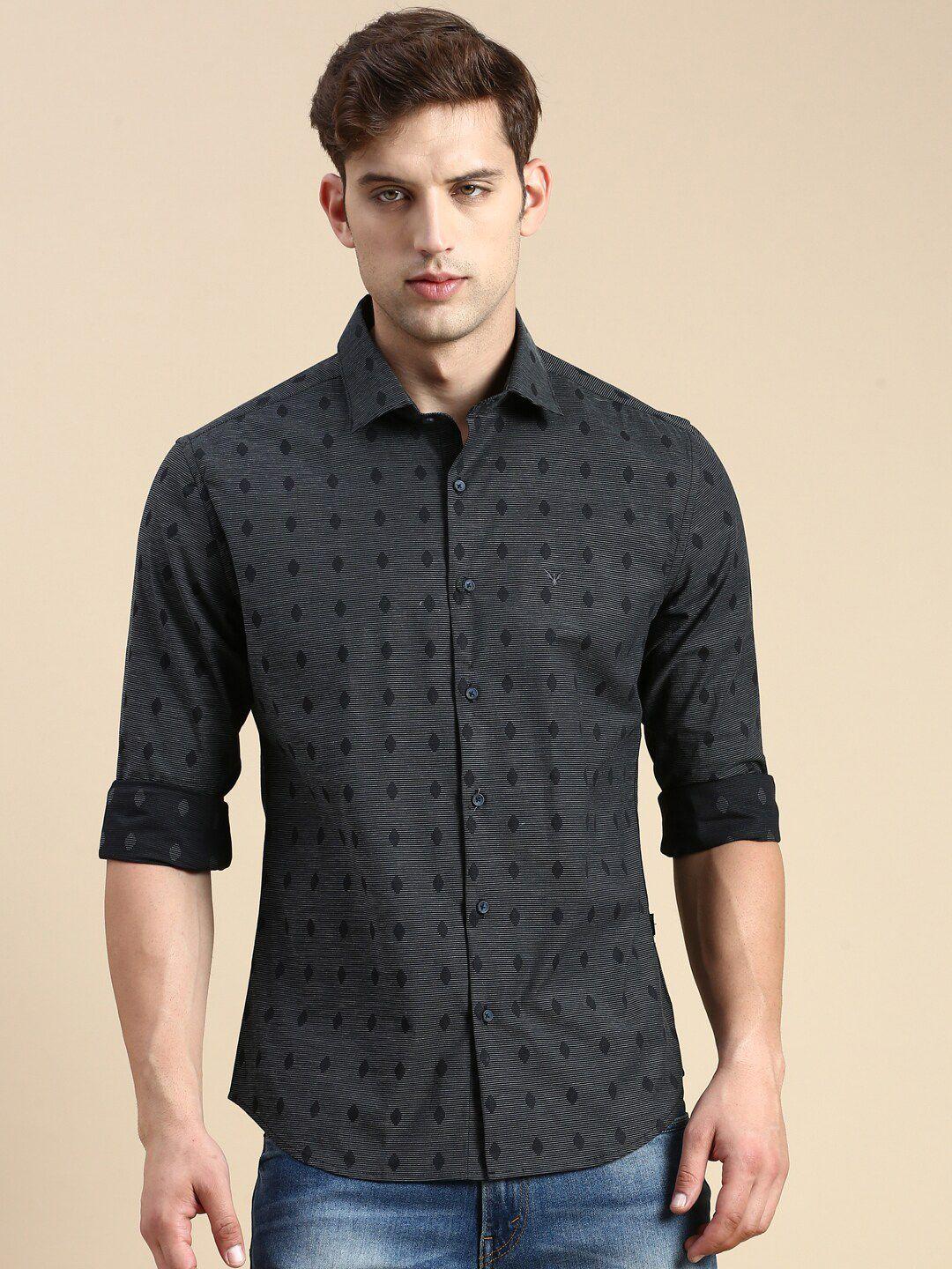 showoff comfort slim fit opaque printed cotton casual shirt