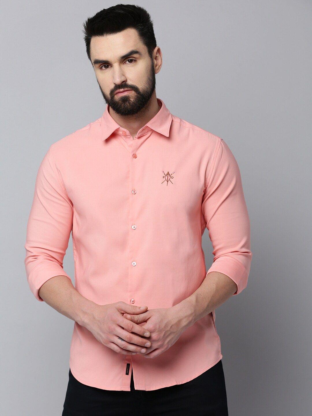 showoff comfort spread collar cotton casual shirt