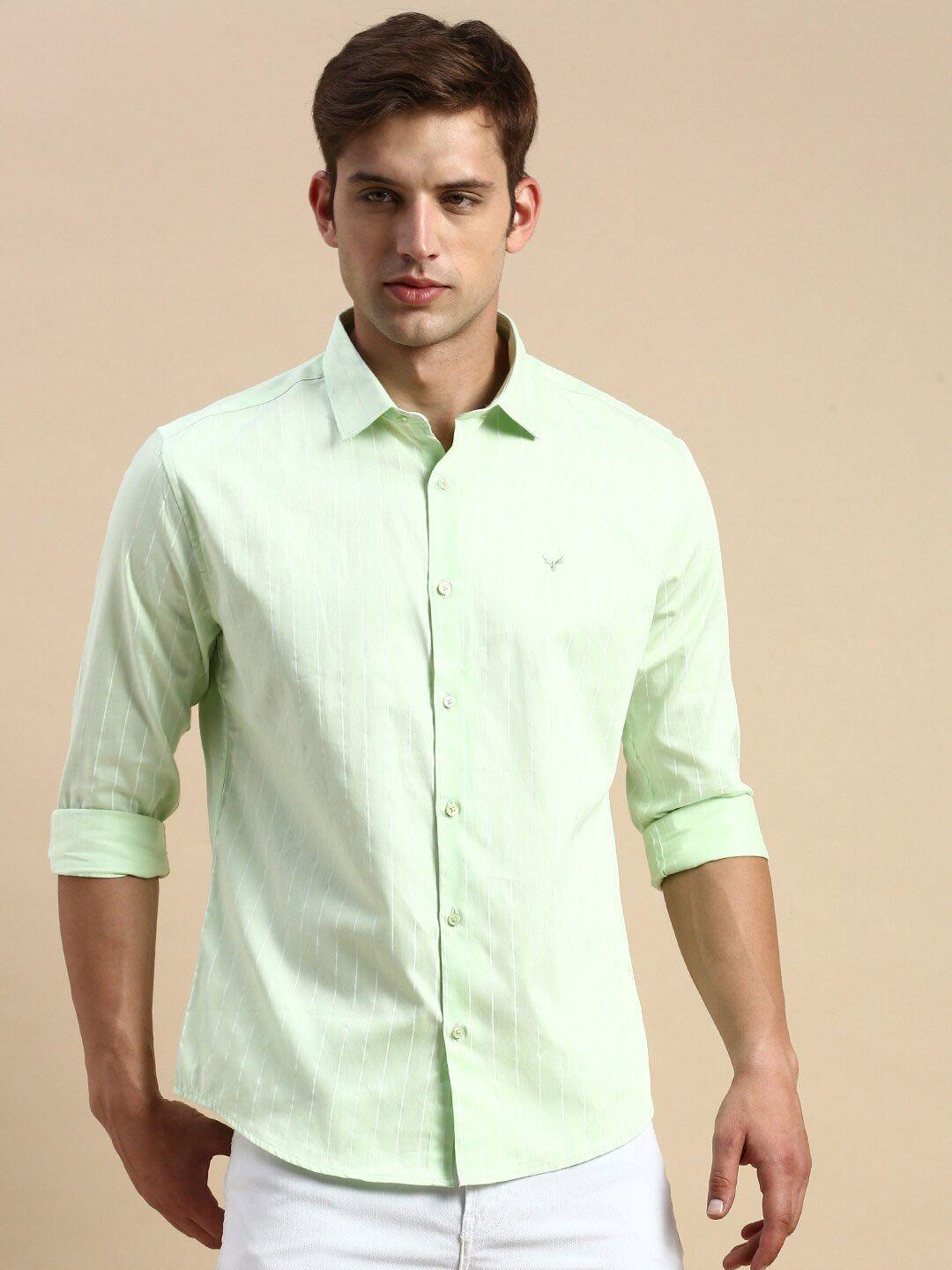 showoff comfort vertical striped cotton casual shirt