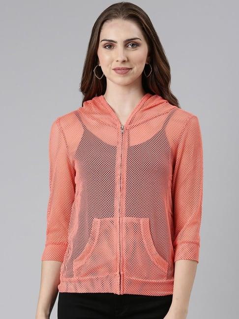 showoff coral lace work jacket
