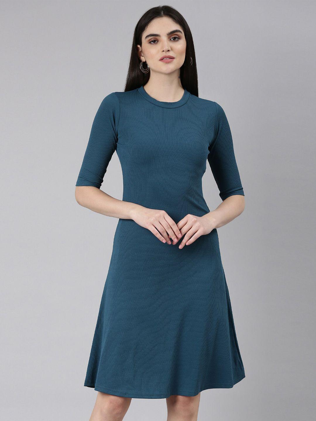 showoff cotton a-line knee length dress