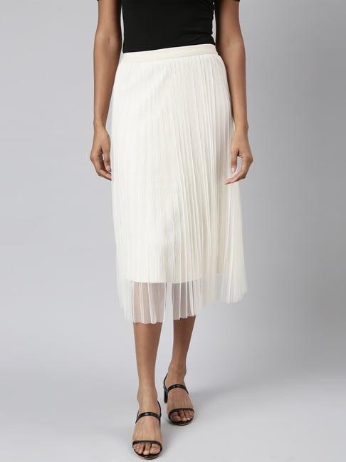 showoff cream midi skirt