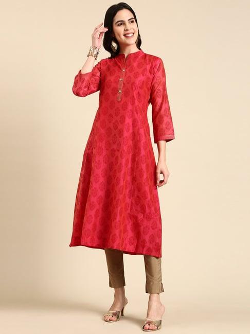 showoff dark pink printed kurta