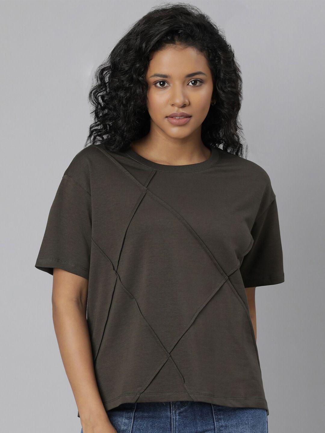 showoff drop-shoulder sleeves boxy fit t-shirt