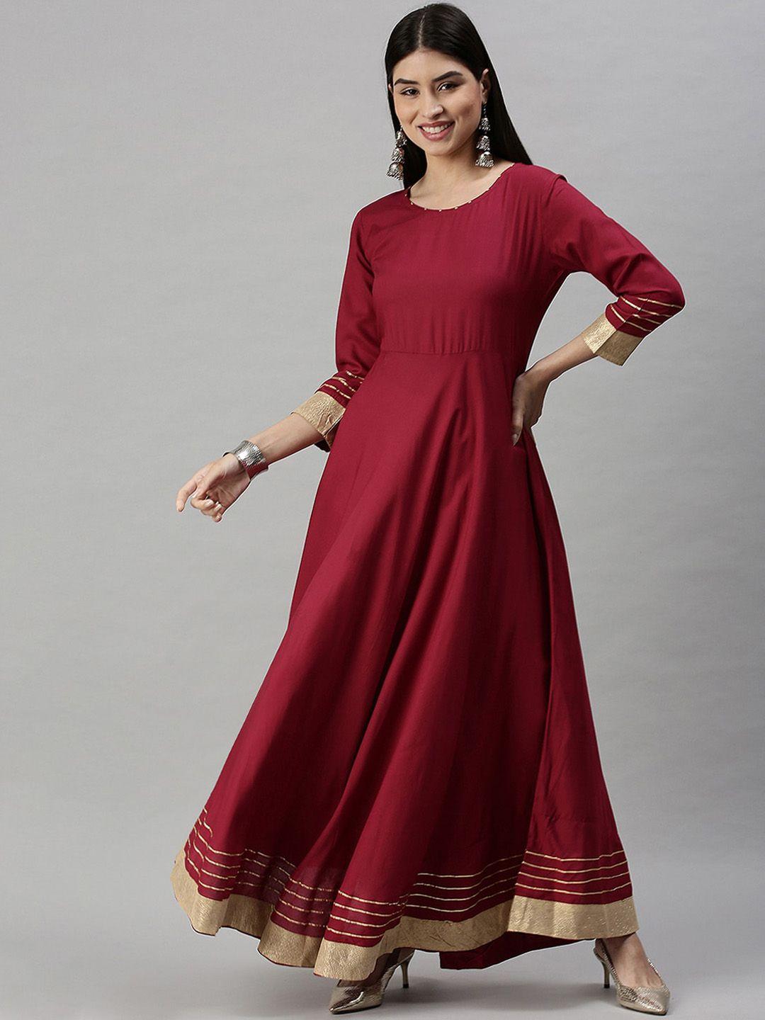 showoff embroidered a-line ethnic dress