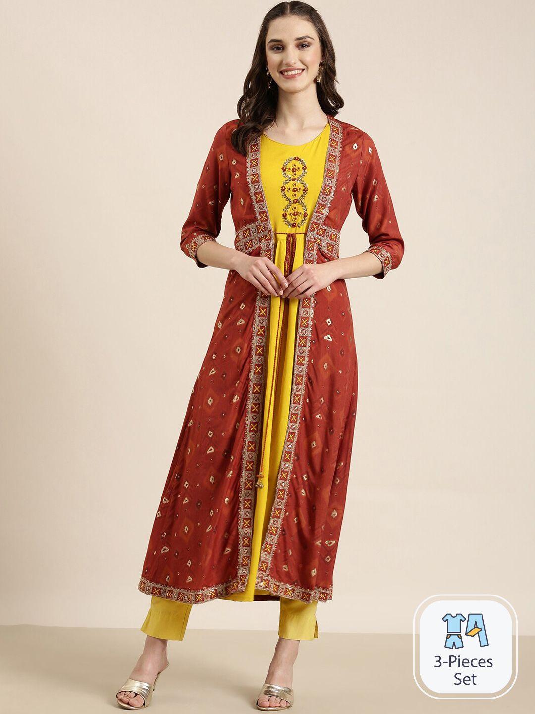 showoff ethnic motifs embroidered kurta