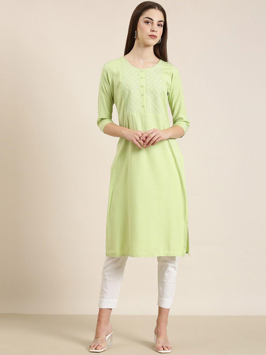 showoff ethnic motifs embroidered kurta