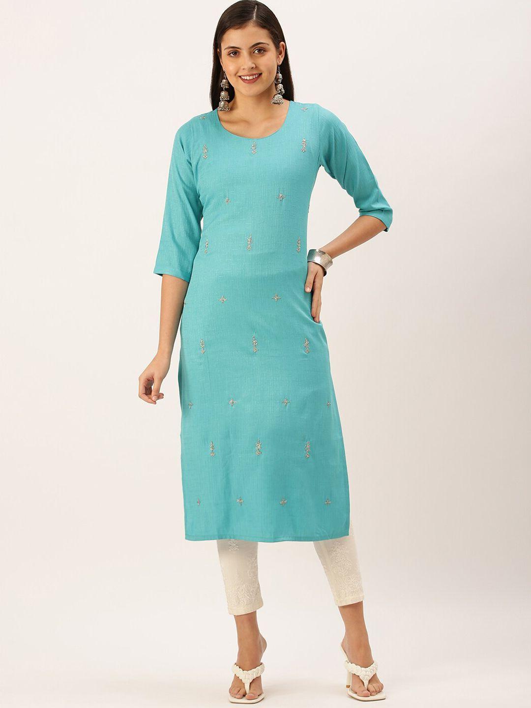 showoff ethnic motifs embroidered zari kurta