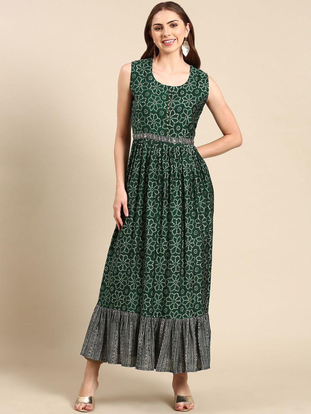 showoff ethnic motifs printed sequinned anarkali kurta