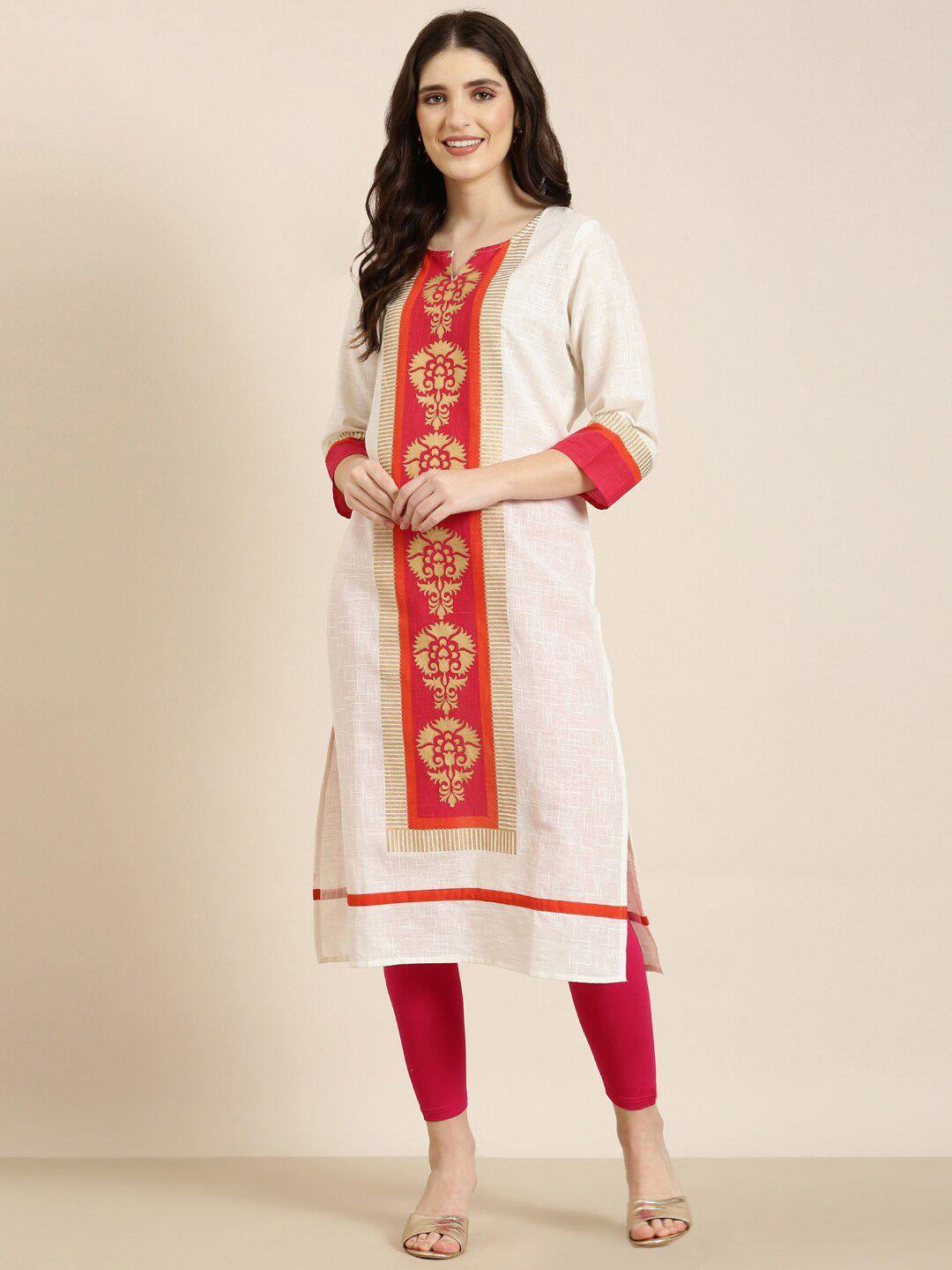 showoff ethnic motifs printed straight kurta