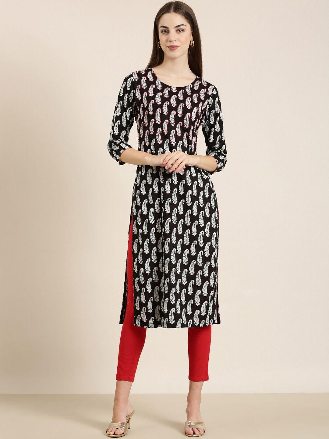 showoff ethnic motifs printed straight kurta