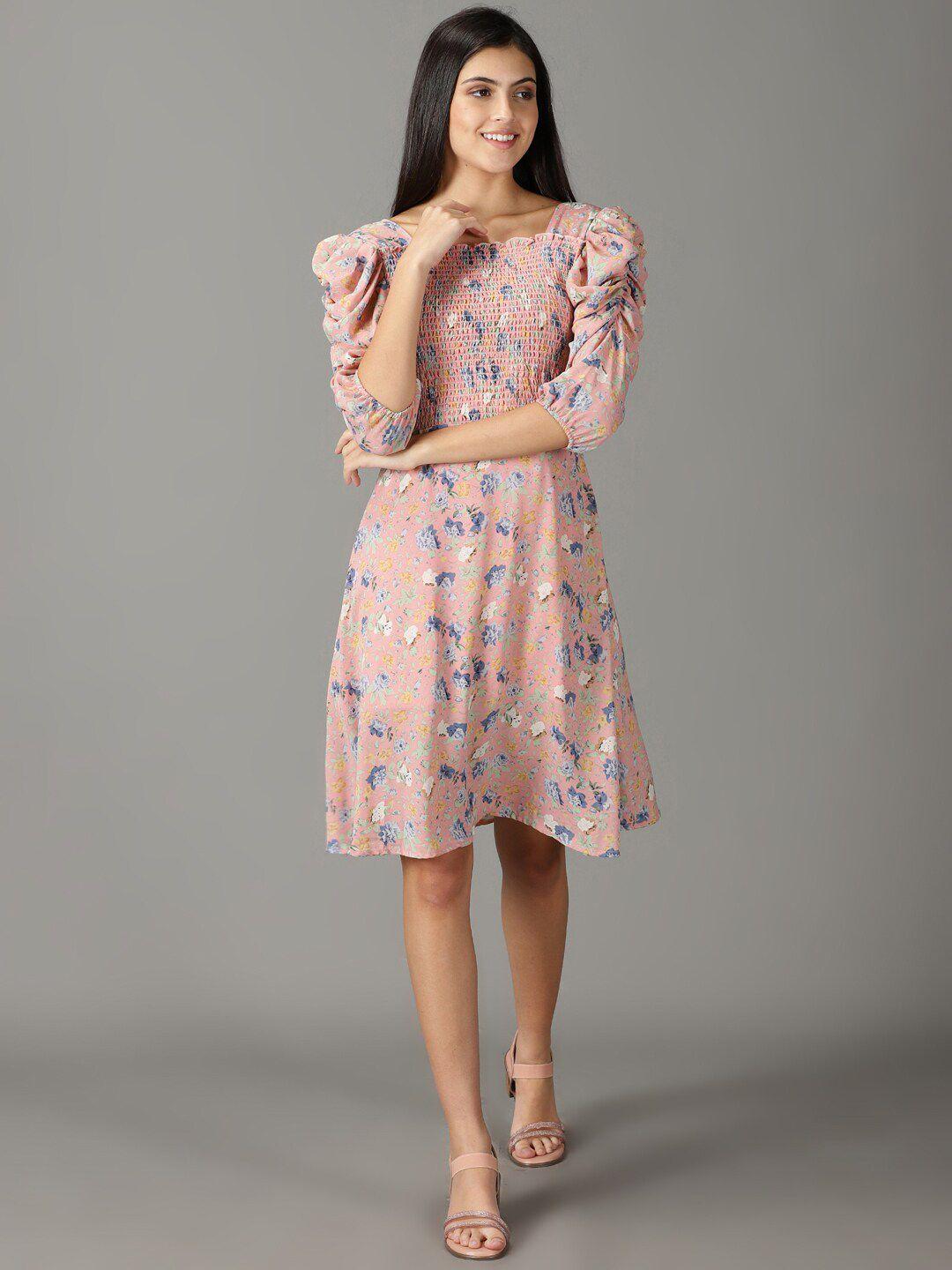 showoff floral chiffon a-line dress