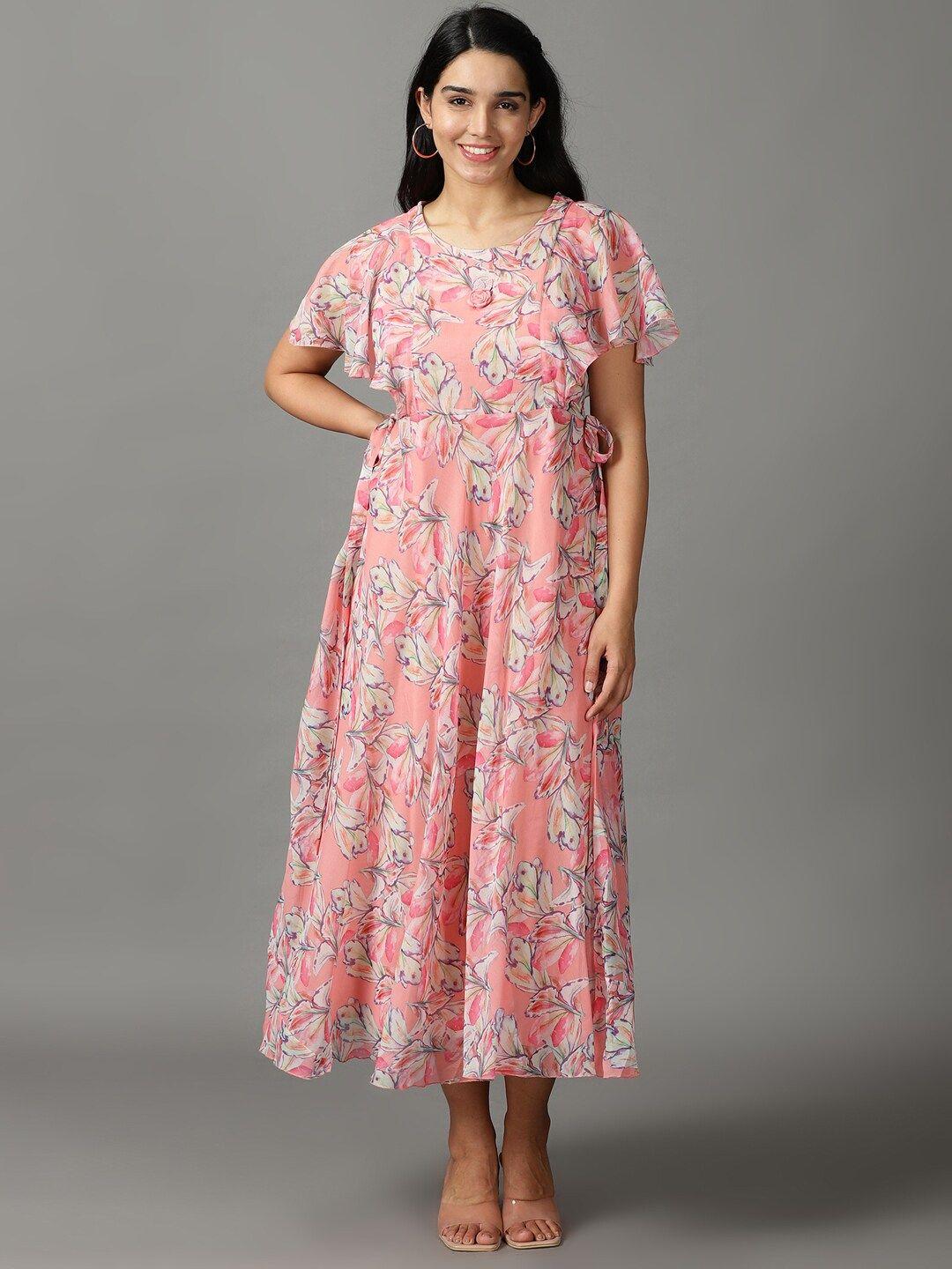 showoff floral chiffon maxi dress