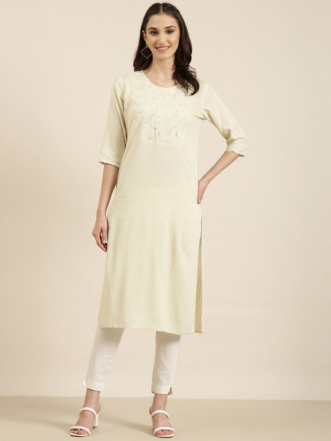 showoff floral embroidered kurta