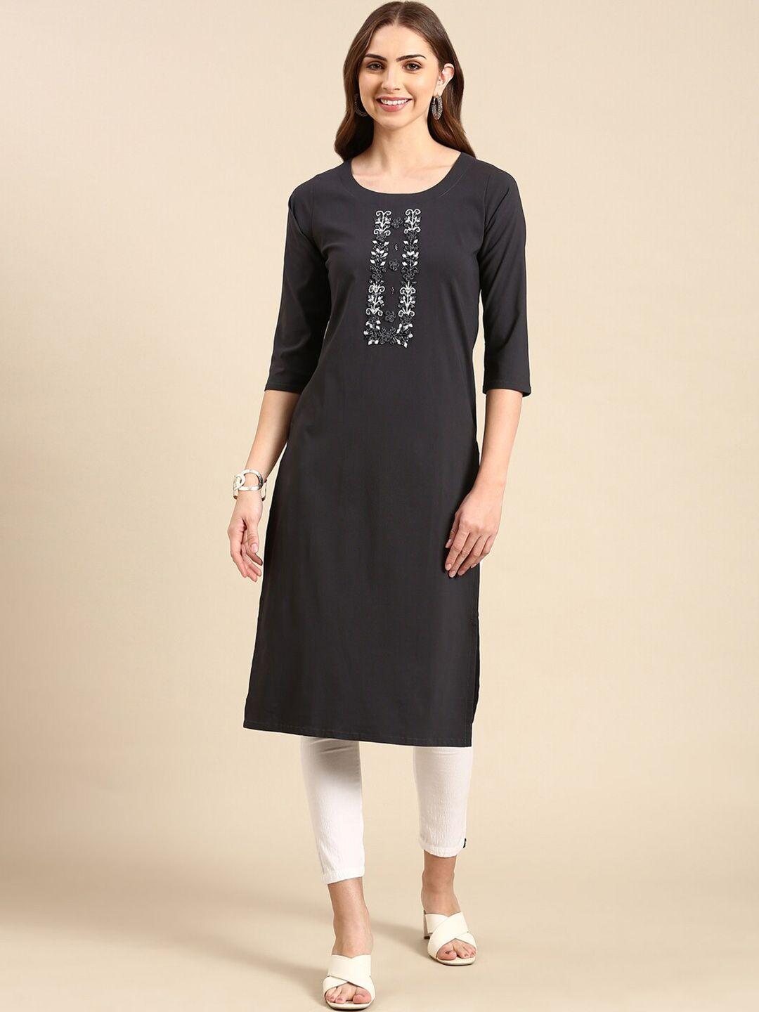 showoff floral embroidered thread work kurta