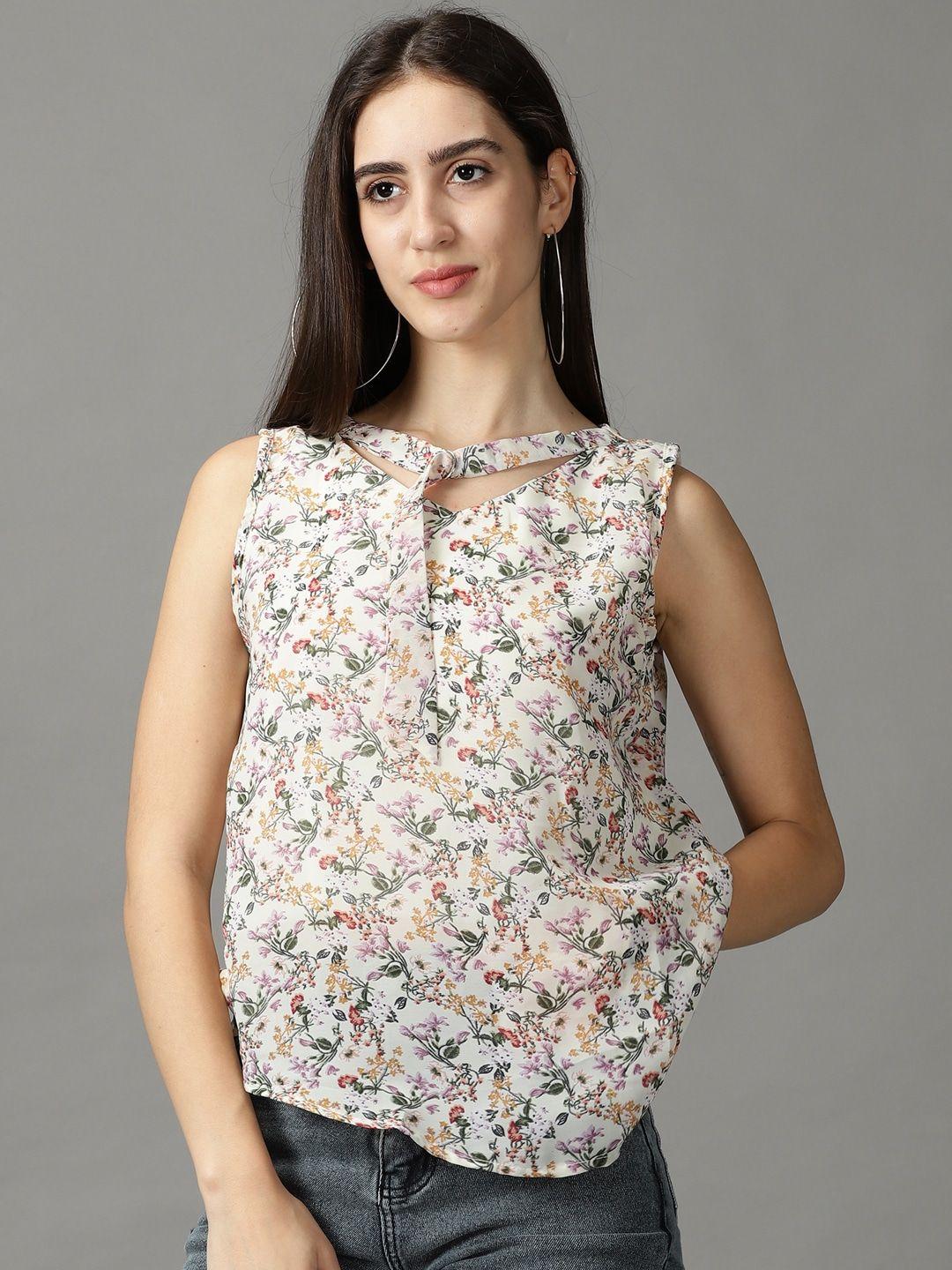 showoff floral printed chiffon top