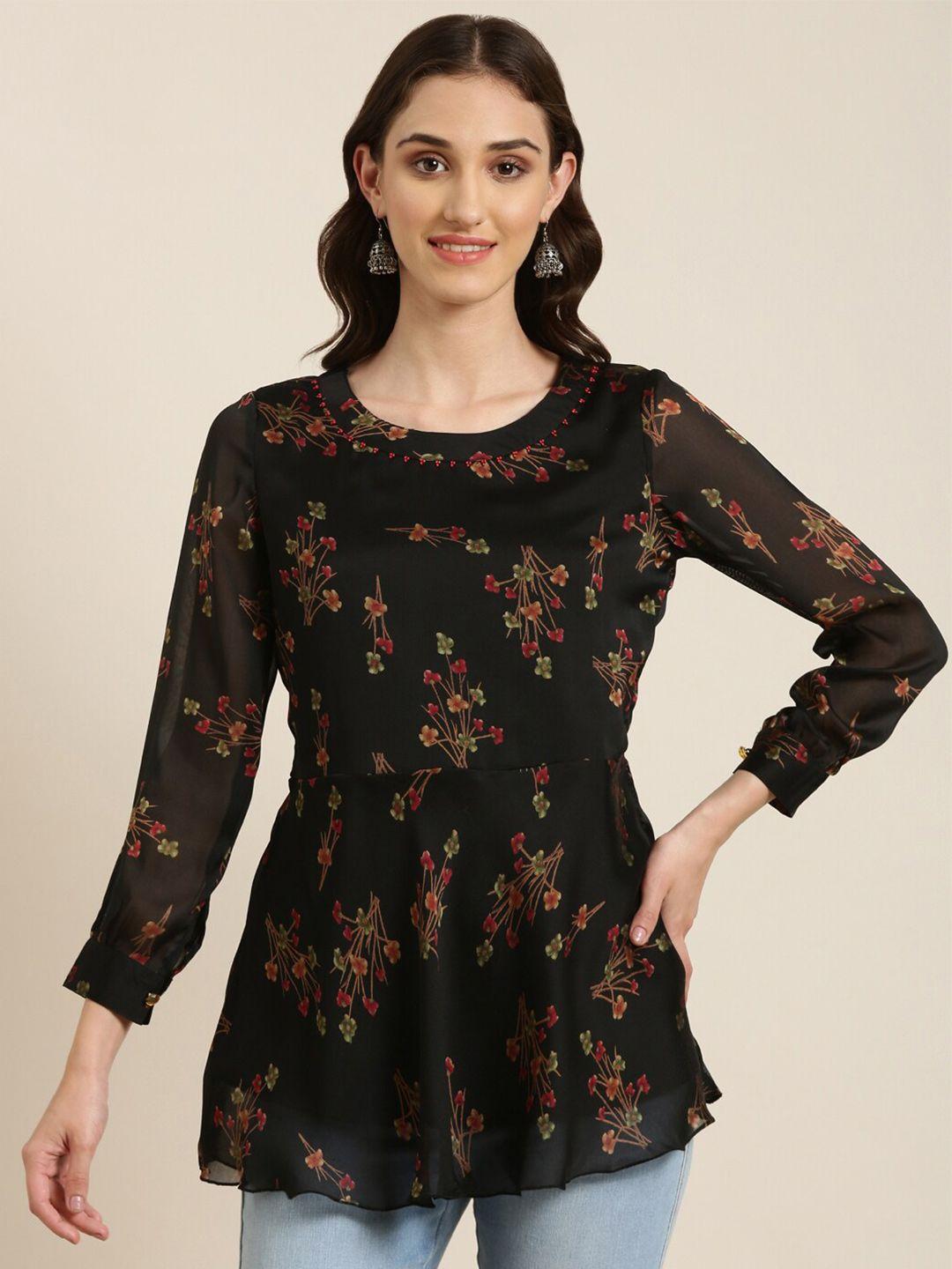 showoff floral printed empire a-line kurti