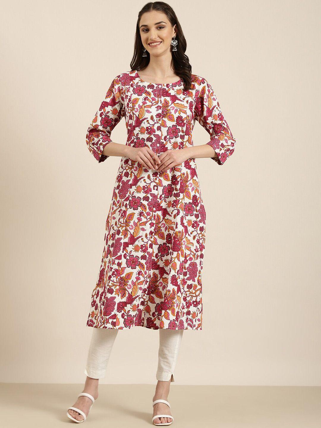 showoff floral printed round neck kurta