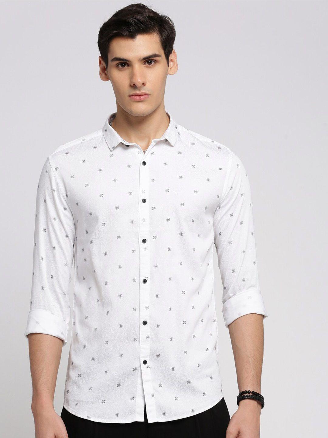 showoff floral printed standard slim fit cotton casual shirt