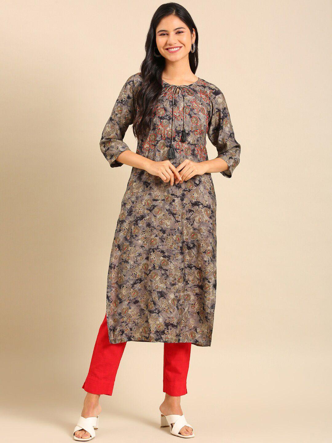 showoff floral printed straight kurta