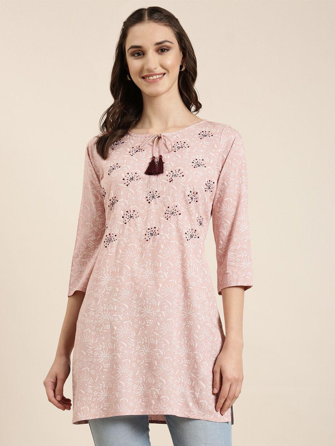 showoff floral printed thread work kurti