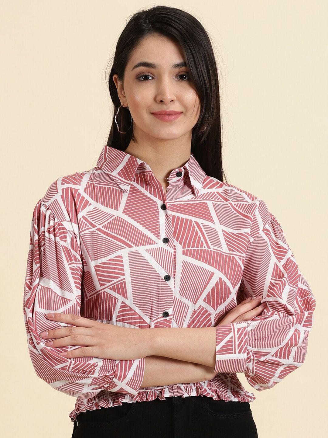 showoff geometric print shirt style top