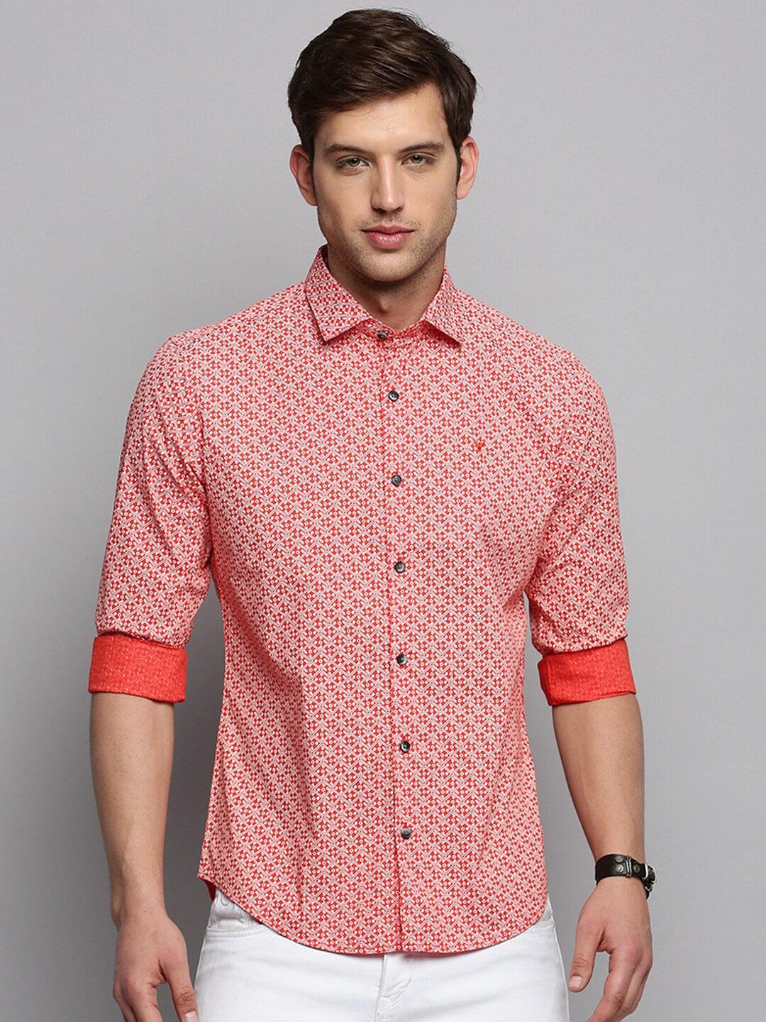 showoff geometric printed cotton casual shirt