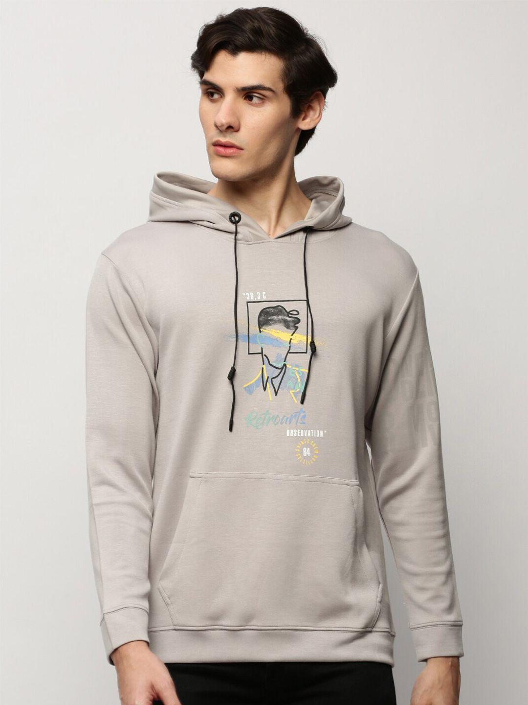 showoff graphic printed hooded cotton pullover
