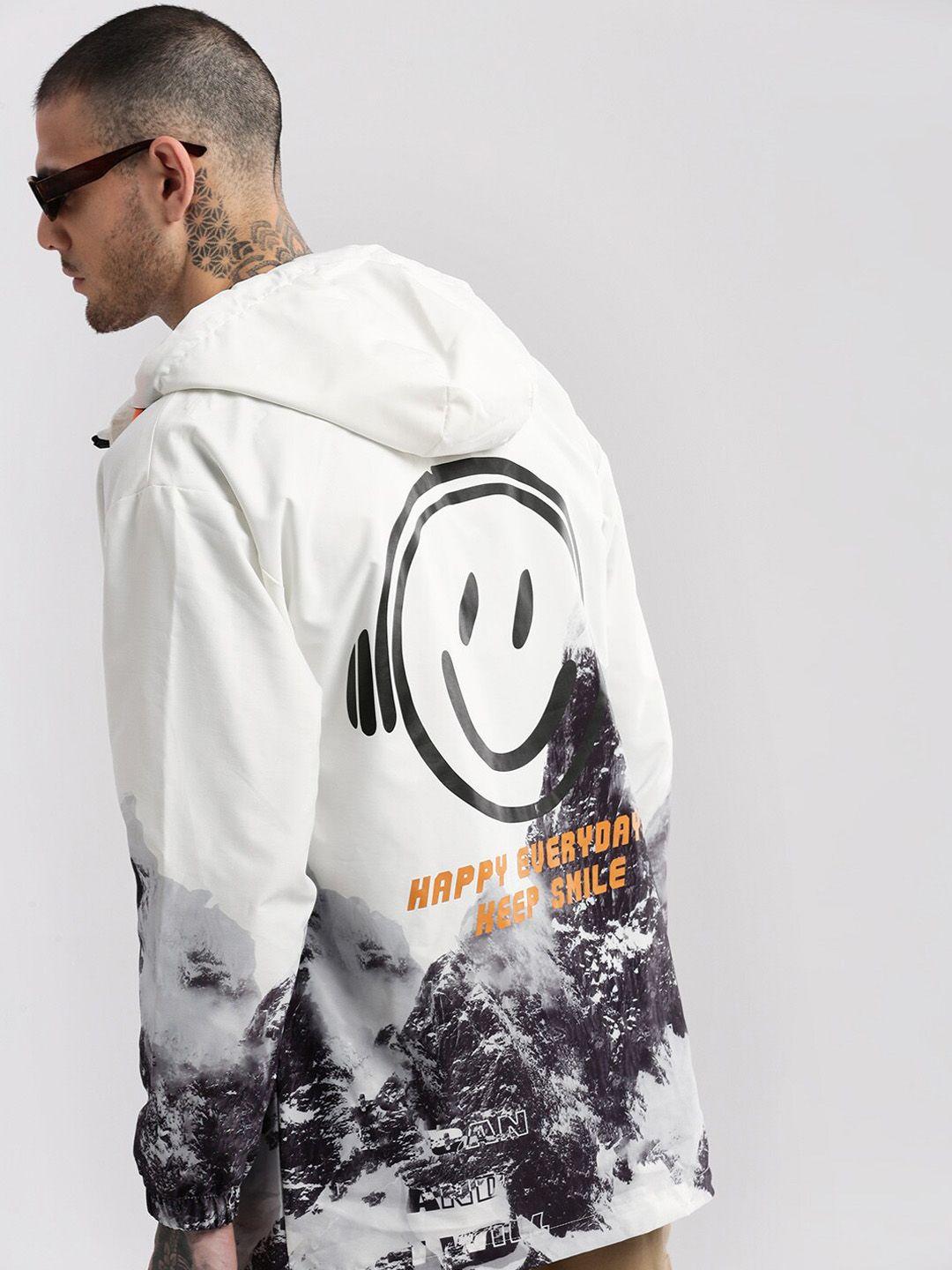 showoff graphic printed hooded tailored jacket