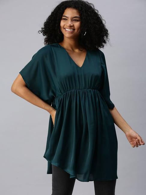 showoff green a line dress