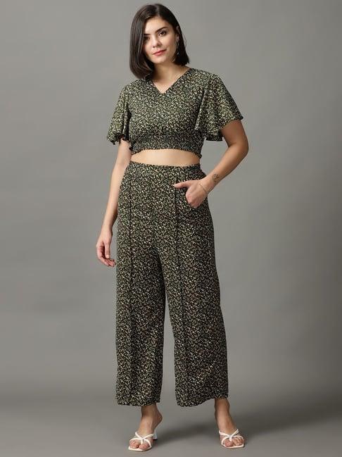 showoff green printed co-ord set