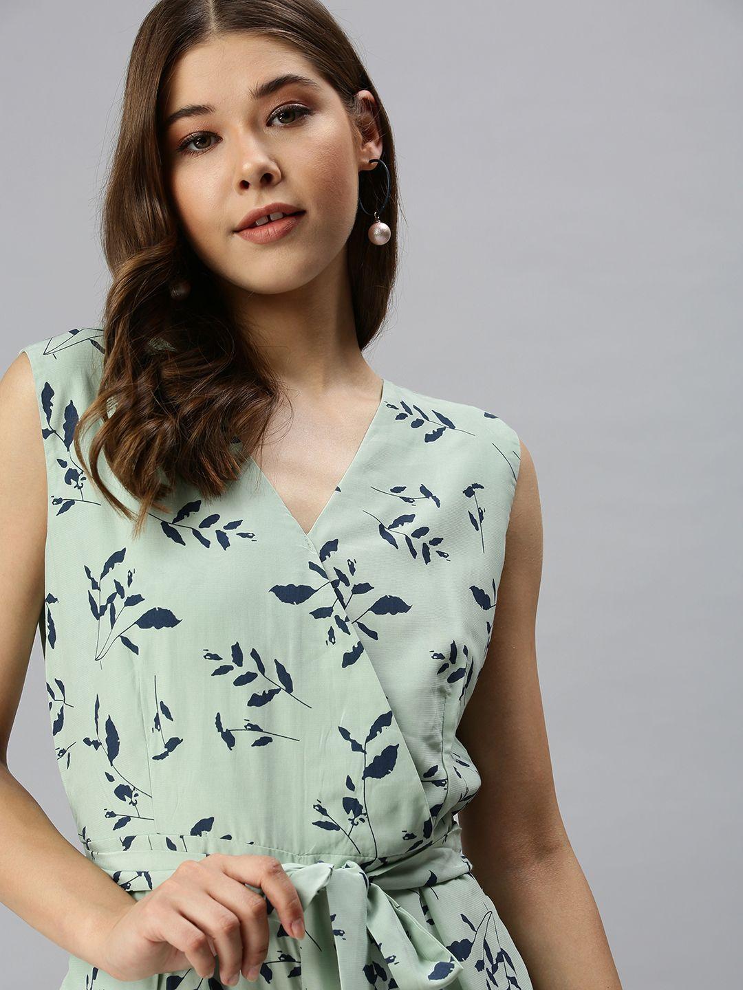 showoff green printed jumpsuit