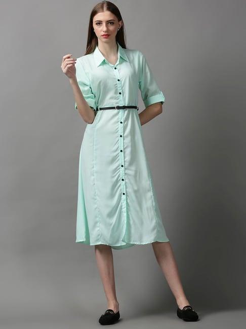 showoff green shirt dress