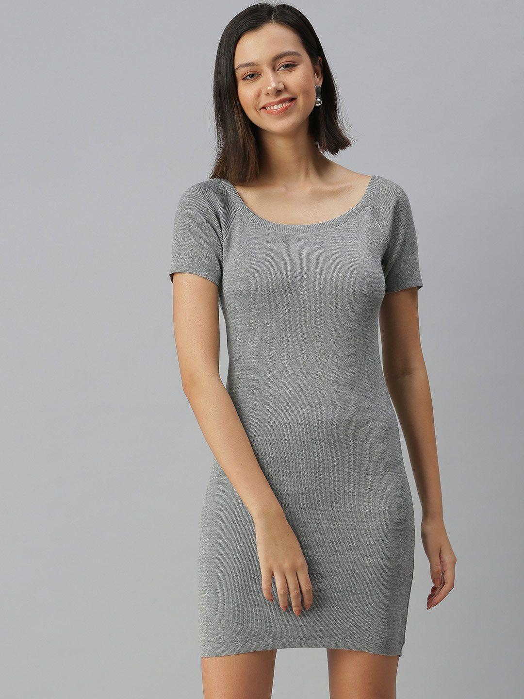 showoff grey bodycon dress