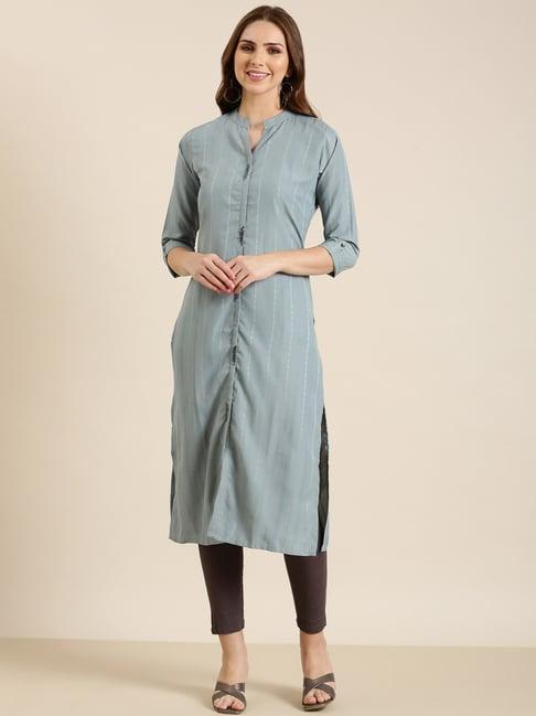 showoff grey striped kurta