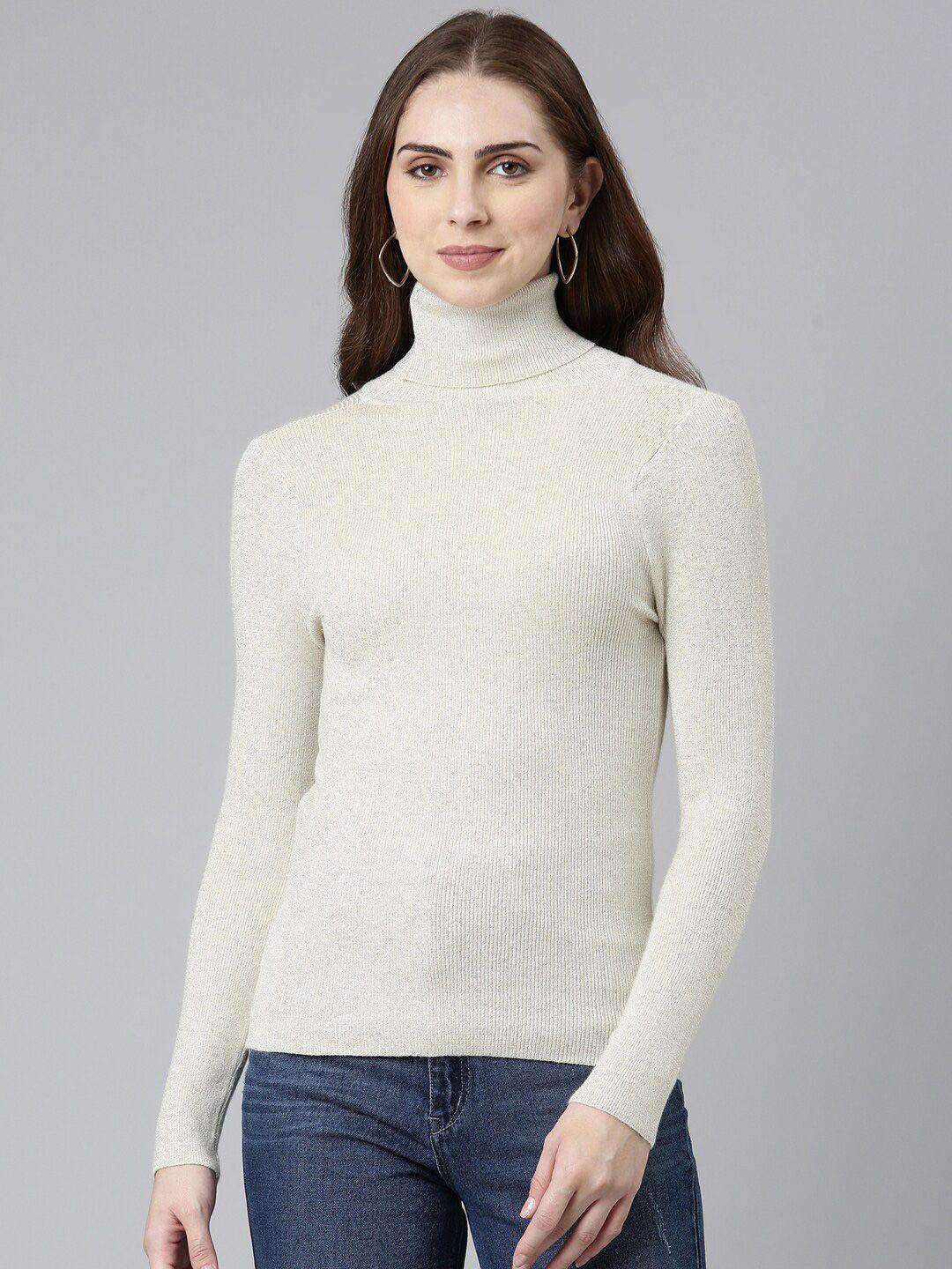 showoff high neck long sleeves fitted top
