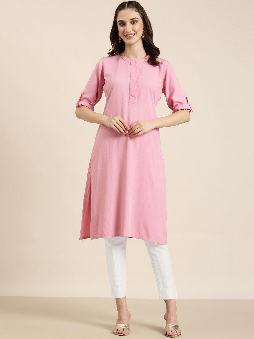 showoff mandarin collar a-line kurta