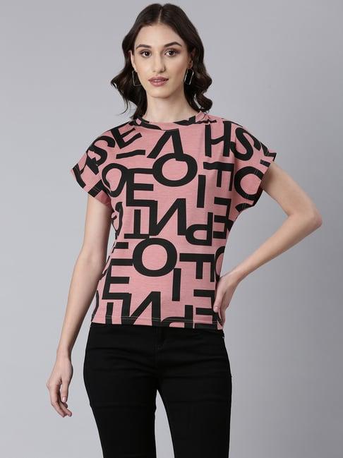 showoff mauve graphic print t-shirt