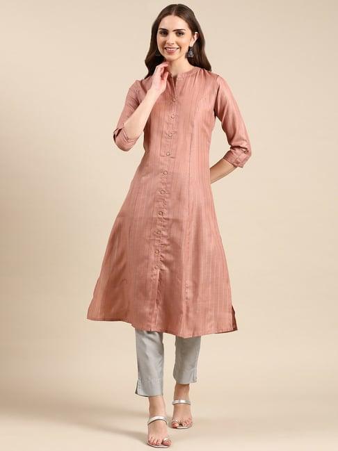 showoff mauve striped kurta