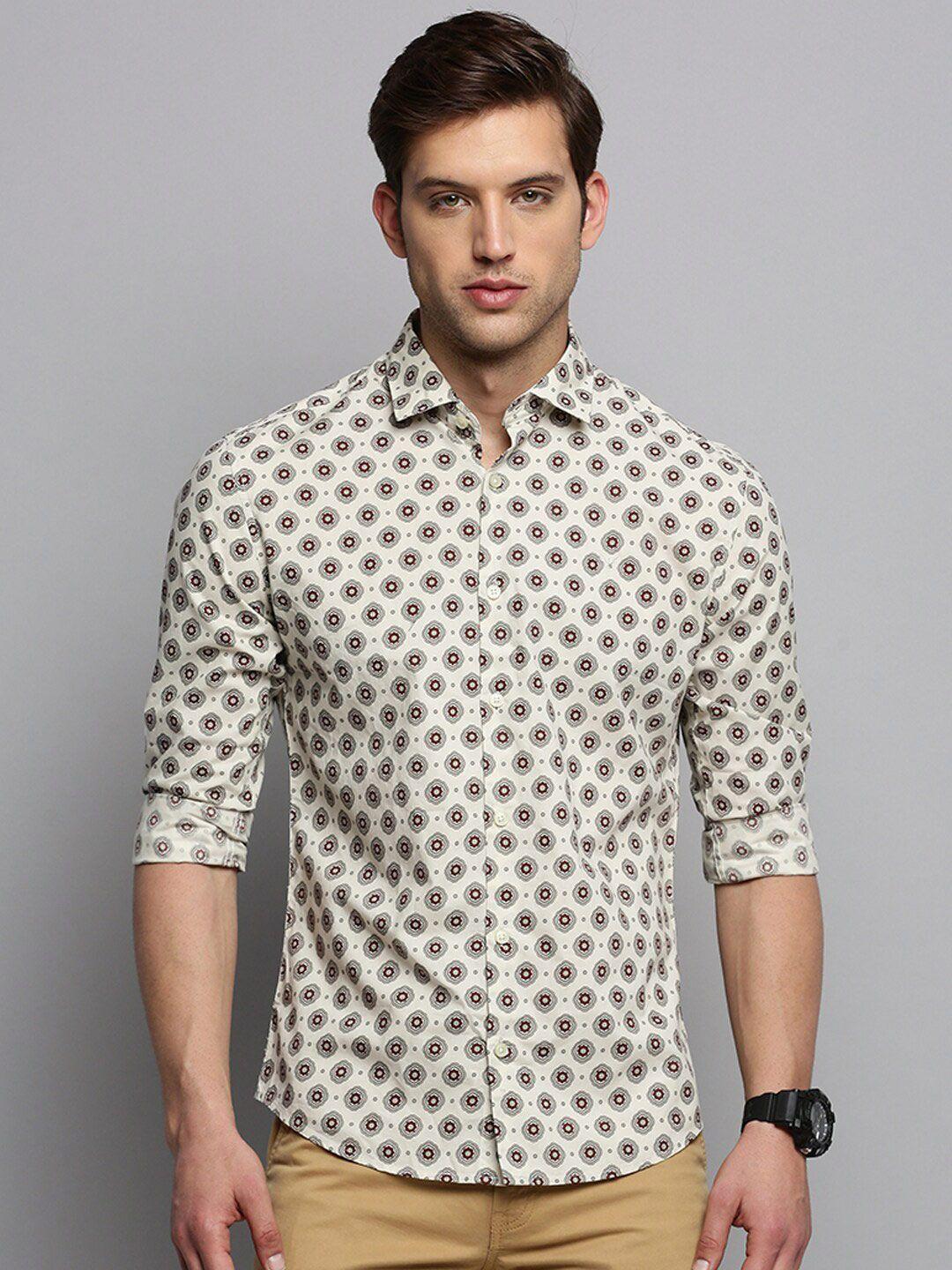 showoff men classic floral printed casual cotton shirt